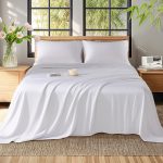 Bamboo Sheets Set, 4-Piece Queen Sheet Set with 16" Deep Pockets, Soft and Breathable Bed Sheets, White - Image 6