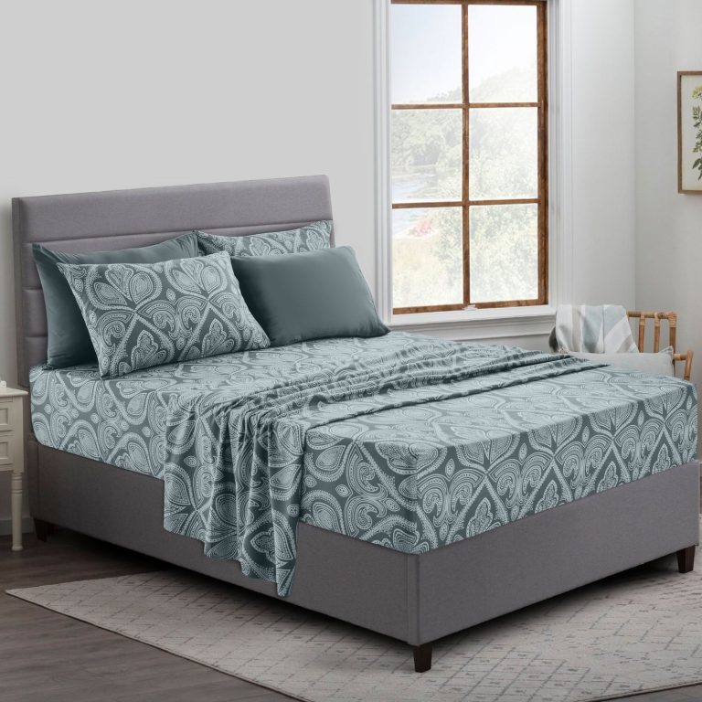 Queen Bed Sheets Set - 6 Piece Brushed Microfiber Bed Sheet - Shrinkage and Fade Resistant - (Queen, Grey)