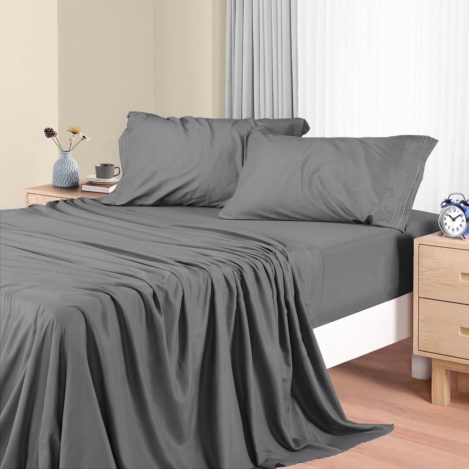 Queen-Bed-Sheet-Set-Ultra-Soft-1800-Series-Bedding-Sheets-4-Pieces-Breathable-Sheets-Set-Hypoallergenic-Wrinkle-Resistant-Deep-Pocket-16-2-Pillowcase_3f4f85b8-831e-4f7b-a208-e40c798c3 Size, 1800 Series Microfiber Cooling , Breathable & Hypoallergenic 4 Pieces Luxury Soft Sheet Set, Mattress Fitted up...