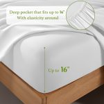Bamboo Sheets Set, 4-Piece Queen Sheet Set with 16" Deep Pockets, Soft and Breathable Bed Sheets, White - Image 5