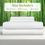 Bamboo Sheets Set, 4-Piece Queen Sheet Set with 16" Deep Pockets, Soft and Breathable Bed Sheets, White - Image 3